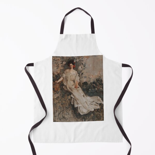 Item preview, Charlotte Fairchild (1907) Vintage Painting of Woman in Garden designed and sold by apopofbeauty.