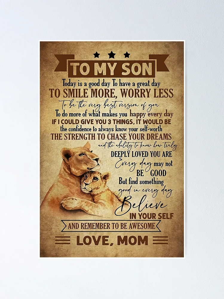 Impression rigide for Sale avec l'œuvre « Cadeau à mon fils de papa, Lion à  mon fils de papa, n'oublie jamais que je t'aime » de l'artiste tranhungtdu