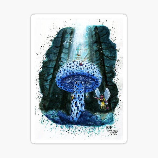 Indigo Reizker - Magischer Pilz mit Feen Sticker
