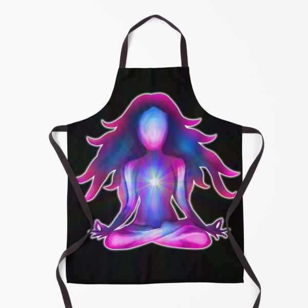 Item preview, Psychedelic Glowing Pink Blue Yoga Silhouette designed and sold by Deborah Camp.