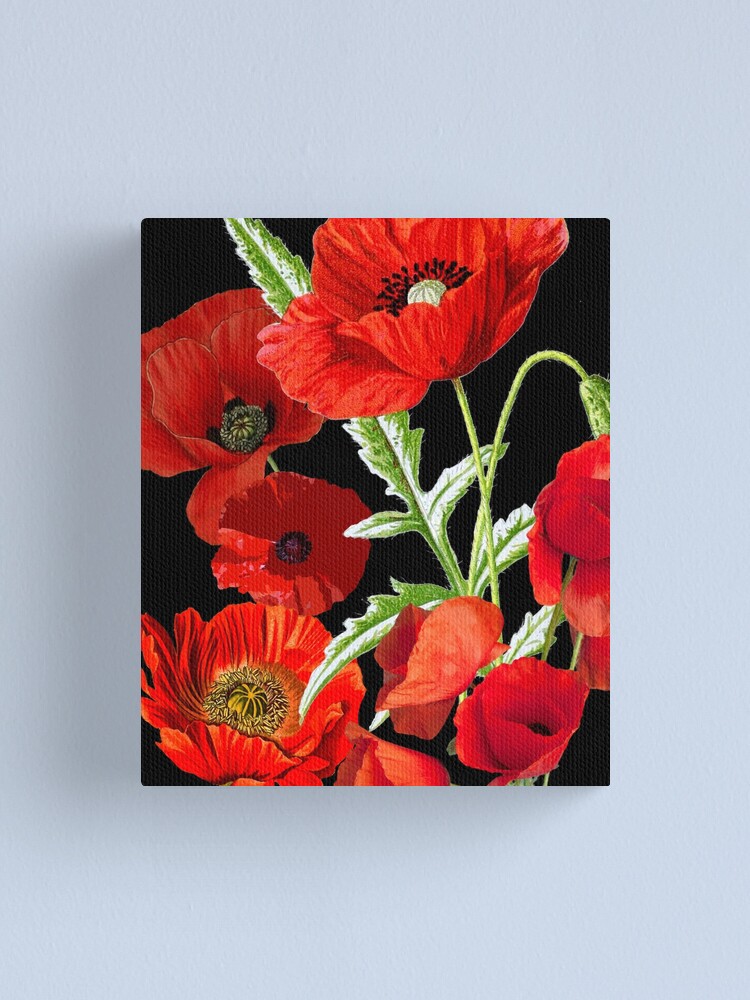 Flower Tapestry Blooming Poppies Artsy Print Wall Hanging Decor