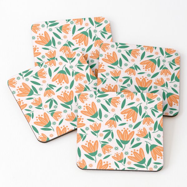 Item preview, Orange Flower Pattern designed and sold by Insvy Design Studio.