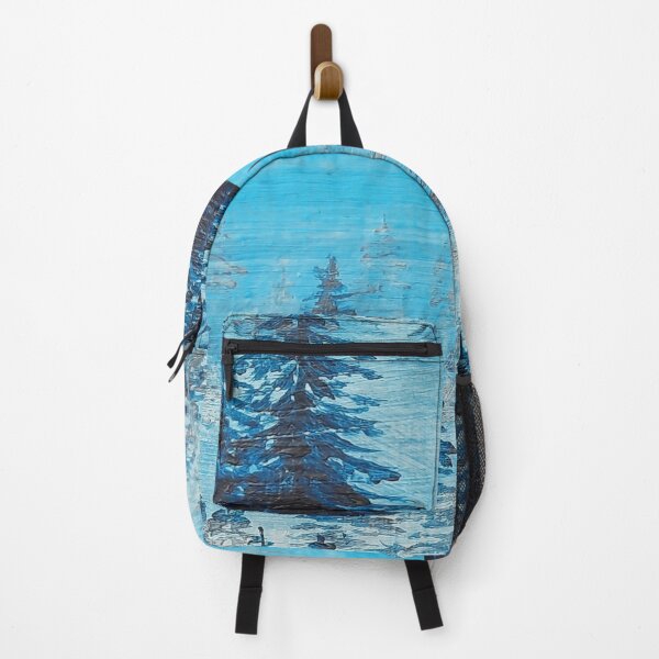 Item preview, Save the Planet Keep it Green Painting, Forest with Blue Pine Trees in it designed and sold by DiensDesign.