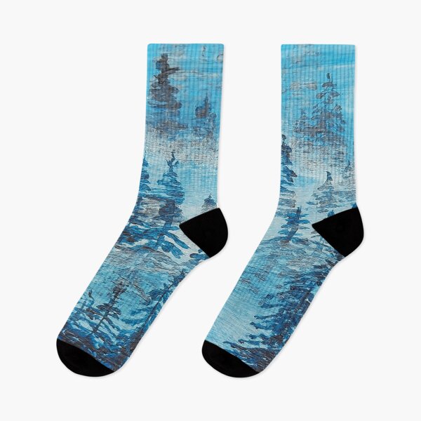 Item preview, Save the Planet Keep it Green Painting, Forest with Blue Pine Trees in it designed and sold by DiensDesign.