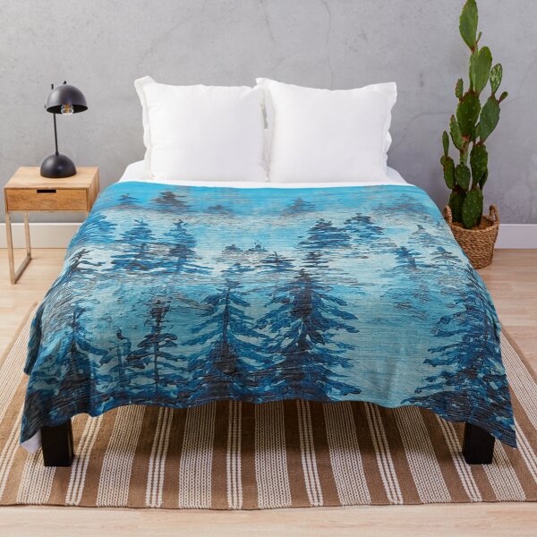 Item preview, Save the Planet Keep it Green Painting, Forest with Blue Pine Trees in it designed and sold by DiensDesign.