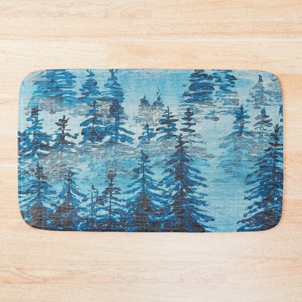 Item preview, Save the Planet Keep it Green Painting, Forest with Blue Pine Trees in it designed and sold by DiensDesign.