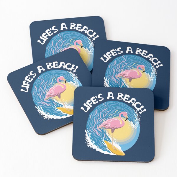 Item preview, Life's a beach - Surfing Flamingo designed and sold by TMBTM.