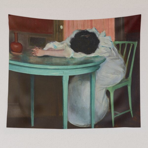Artikelvorschau, Frau an einem Tisch von Ramon Casas - Vintage Art entworfen und verkauft von RickE.