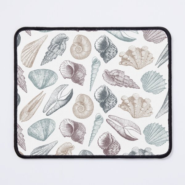 Item preview, Vintage Nautical Seashells Summer Pattern in Brown/Gold/Green designed and sold by CynthiaGraphics.