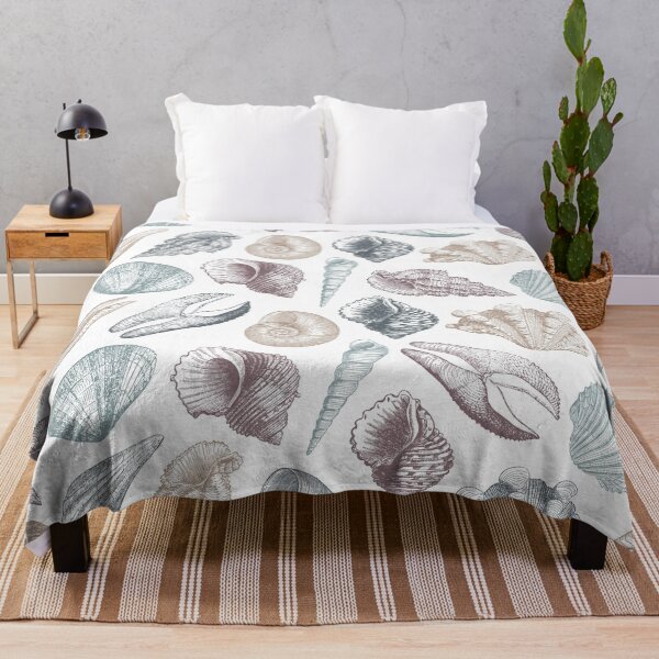 Item preview, Vintage Nautical Seashells Summer Pattern in Brown/Gold/Green designed and sold by CynthiaGraphics.
