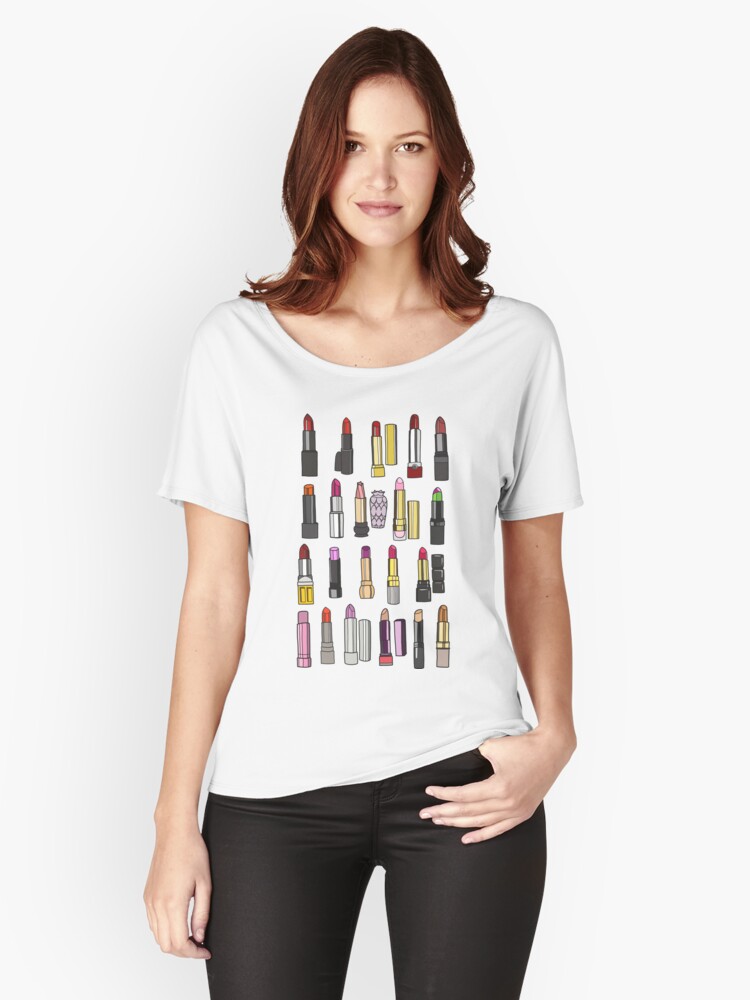 Thumbnail 1 of 3, Relaxed Fit T-Shirt, Your favorite lipstick collection designed and sold by uzualsunday.