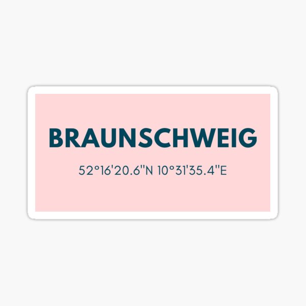 Favorite City Braunschweig Germany Skyline Cityscape Coordinates Sticker