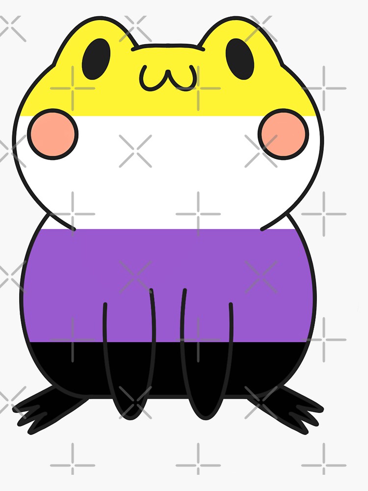 "NonBinary Felicette The Frog Sticker" Sticker by PrideCreatures