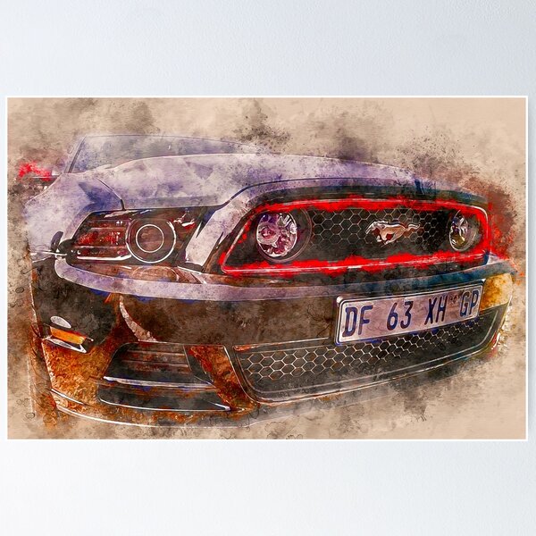 Item preview, Watercolor Black Mustang designed and sold by chphotogs.