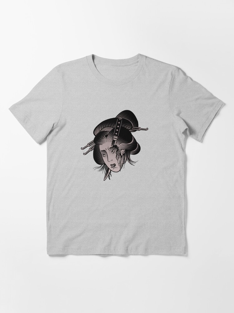 Essential T-Shirt, Namakubi - Sepia - Japanese tattoo style designed and sold by Rudy  Faber