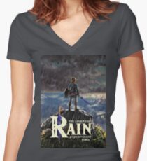 Zelda: Breath of the Wild - The Legend of Rain At Inconvenient Times Women's Fitted V-Neck T-Shirt