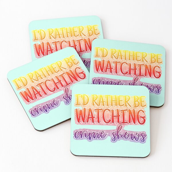 Item preview, I'd Rather Be Watching Crime Shows Pop Art Sunburst colors. designed and sold by CristalleLisa.
