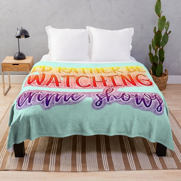Item preview, I'd Rather Be Watching Crime Shows Pop Art Sunburst colors. designed and sold by CristalleLisa.
