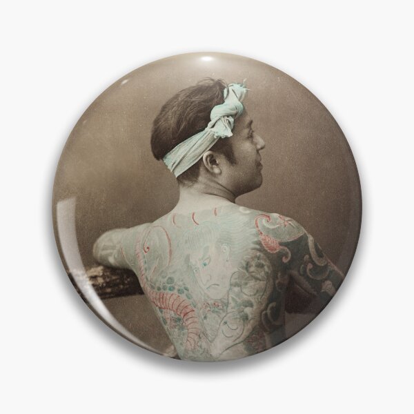 Item preview, Vintage Nude Photography of Tattooed Japanese Man with Tattoo designed and sold by FrostMintStudio.