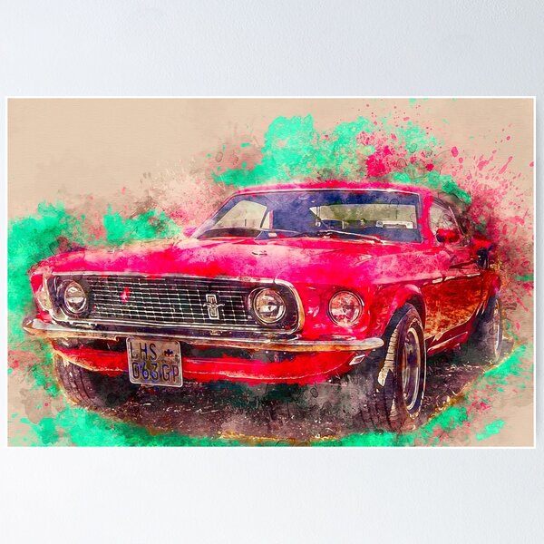 Item preview, Watercolor Ford Mustang Red designed and sold by chphotogs.