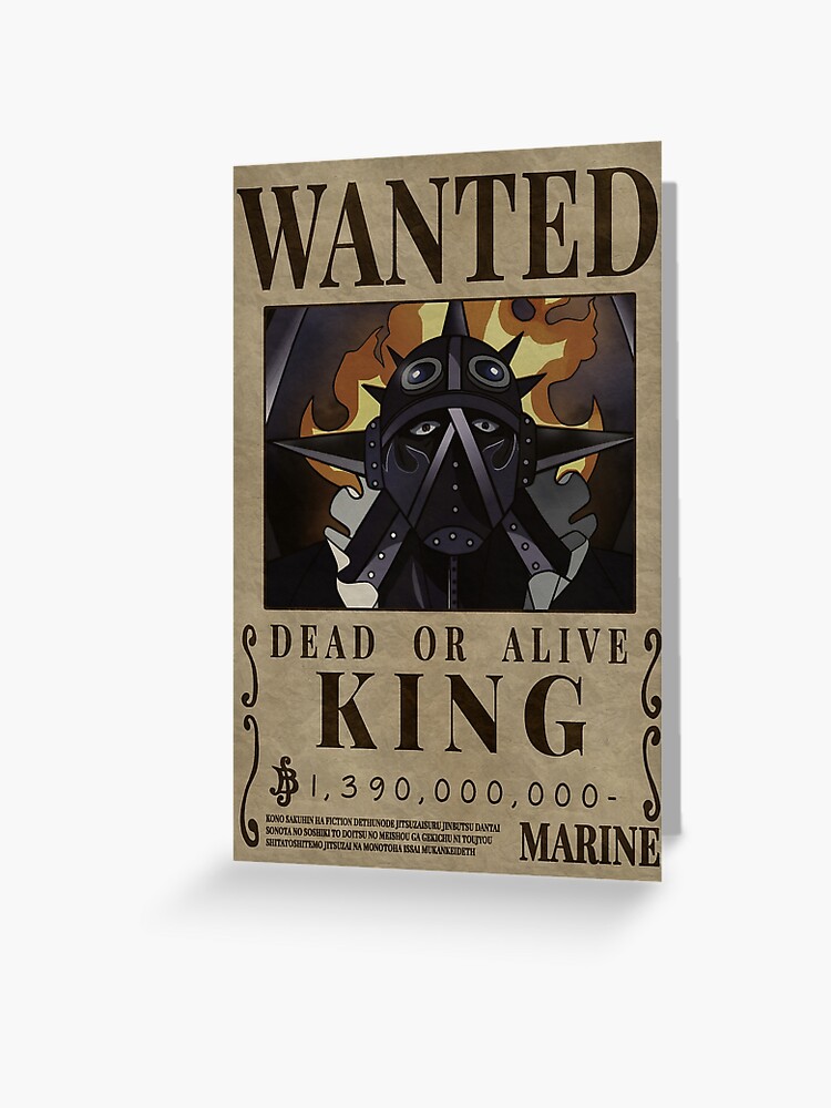 One Piece Wanted Poster - KING Greeting Card