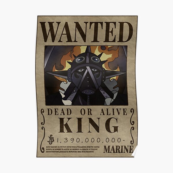 "King "The Conflagration" Wanted Poster One Piece Bounty" Poster von