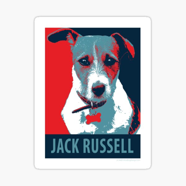 Jack Russell Terrier Dog Pop Art Political Propaganda Poster Sticker
