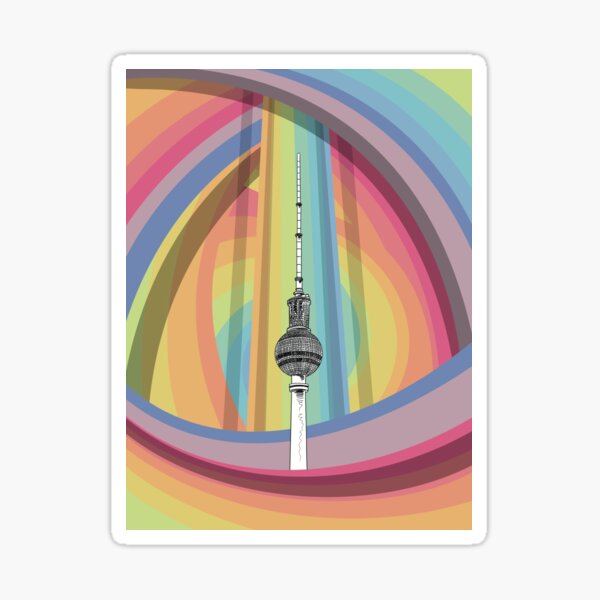 Berlin TV Tower with Abstract Background Sticker