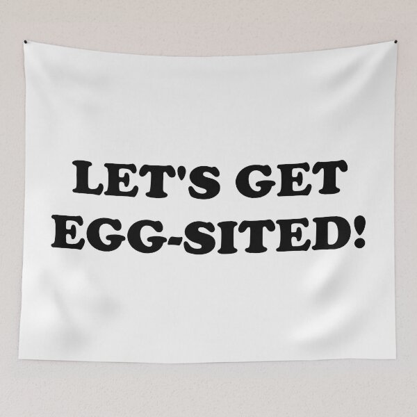 Item preview, Easter Egg coordinator Pun Let's get excited - Let's get egg-sited! Easter Egg Hunt Activities coordinator black playful typography designed and sold by Deegital18.