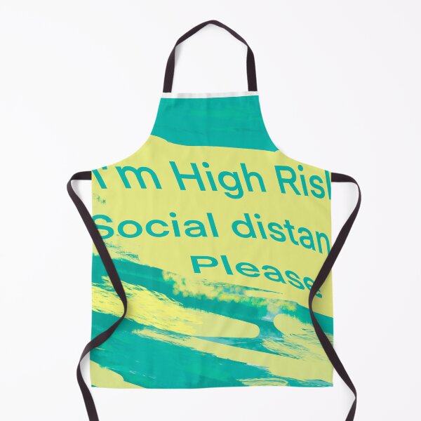 Item preview, High Risk Social Distance Yellow Teal Pattern designed and sold by headtrackerart.