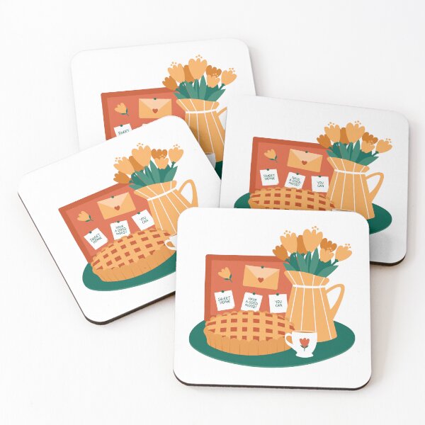 Item preview, Cozy print with tea cup, vase, pie designed and sold by renberrry.