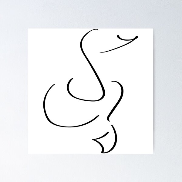 Item preview, Duck Line Art - Minimalist designed and sold by Zcared.