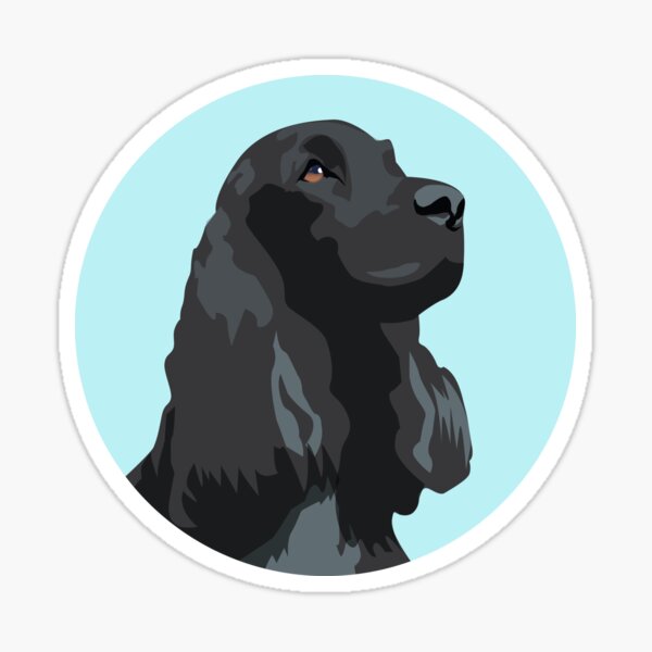 Black Cocker Spaniel Illustration @ Pets Illustrated Sticker