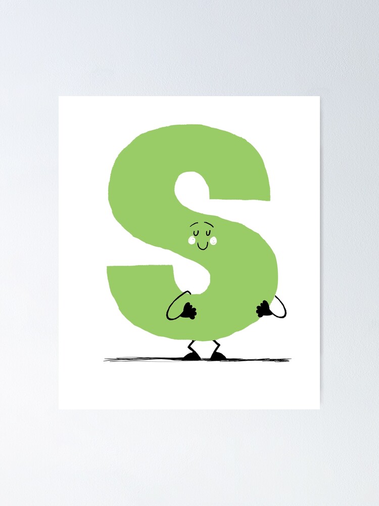 Poster « Lettre S Alphabet mignon Le nom commence par S », par
