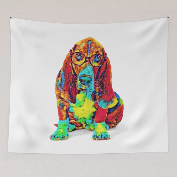 Item preview, Painted Rainbow Dog With Glasses designed and sold by Designs By YL.
