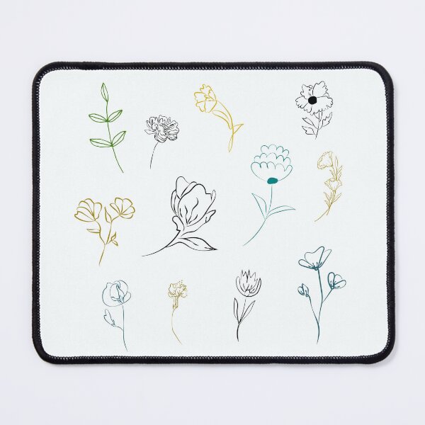 Item preview, Black Silhouette Dark Flowers and Colorful Floral Patterns Doodles/Cute Black and White Flowers/Floral Art for Flower Lovers designed and sold by haRexia.