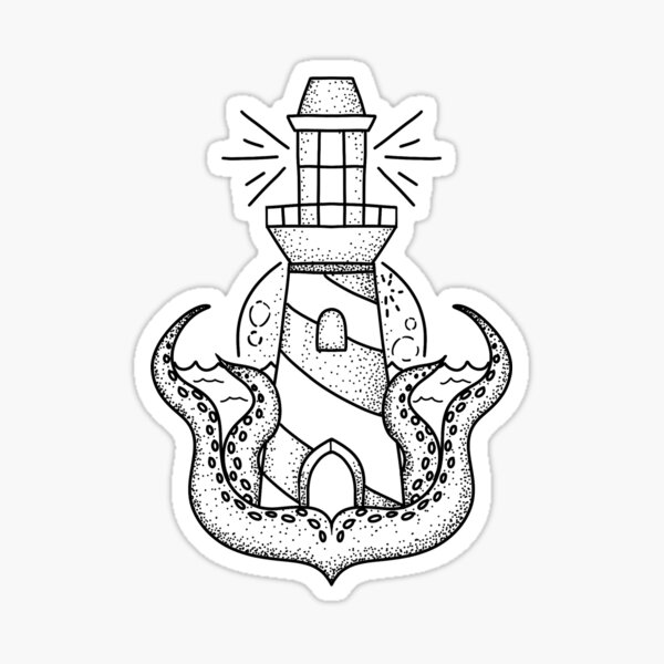 Black  Gray Lighthouse tattoo women at theYoucom