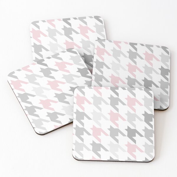 Item preview, Elegant Pink & Gray Houndstooth  designed and sold by newburyboutique.