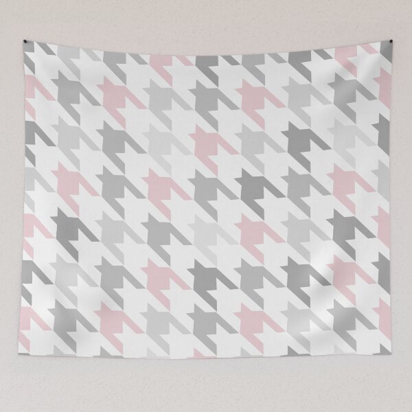 Item preview, Elegant Pink & Gray Houndstooth  designed and sold by newburyboutique.