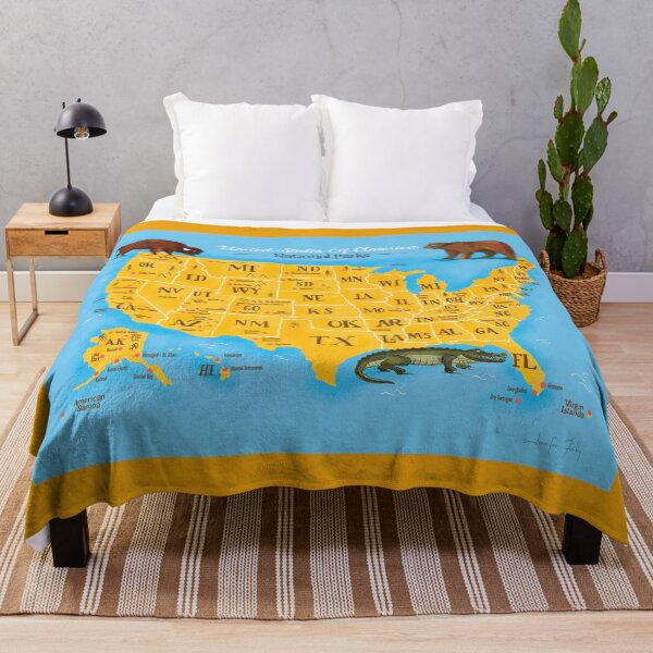 Item preview, Map Of USA National Parks designed and sold by Jennifer Farley Illustration.