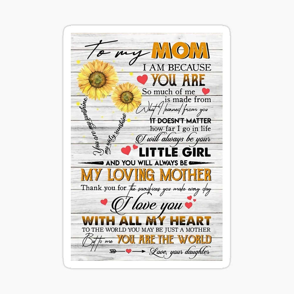 To My Mom I Will Like You For Always Happy Mothers Day Poster, Personalized  Mother Gifts - Allsoymade