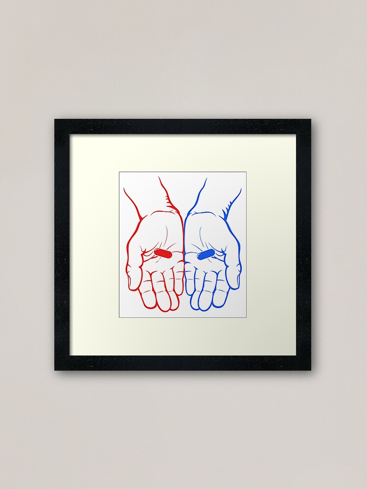 Red Pill Or Blue Pill The Matix Framed Art Print By Lemonrinddesign Redbubble