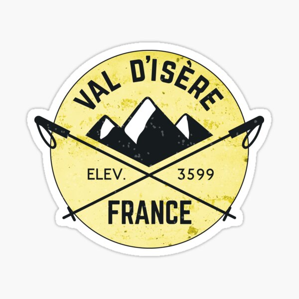 Item preview, Val d'Isere France Skiing SAVOIE TARENTAISE VALLEY Ski Snowboard Mountain Silhouette Skis 3 designed and sold by DESTINATIONS DECAL.