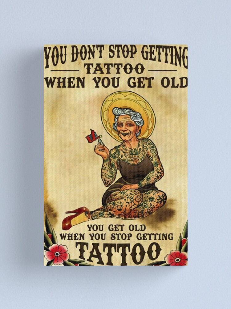 Funny Old Lady Love Tattoo Funny Quotes Gift For Grandma, Granny