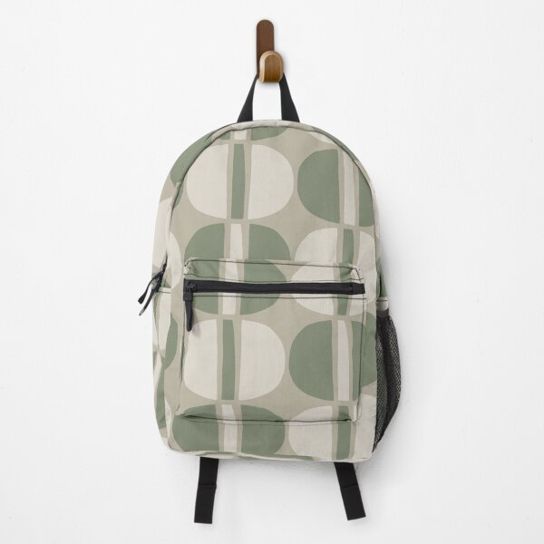 Item preview, Modernist Geometric Pattern 464 Beige Sage Green and Linen White designed and sold by tonymagnerart.