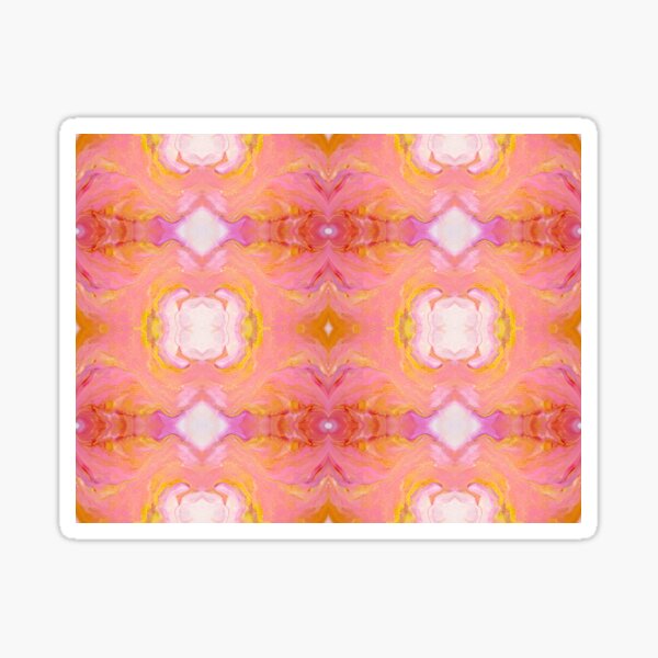 Pink, Yellow, Orange, Red, and White Painting Sticker
