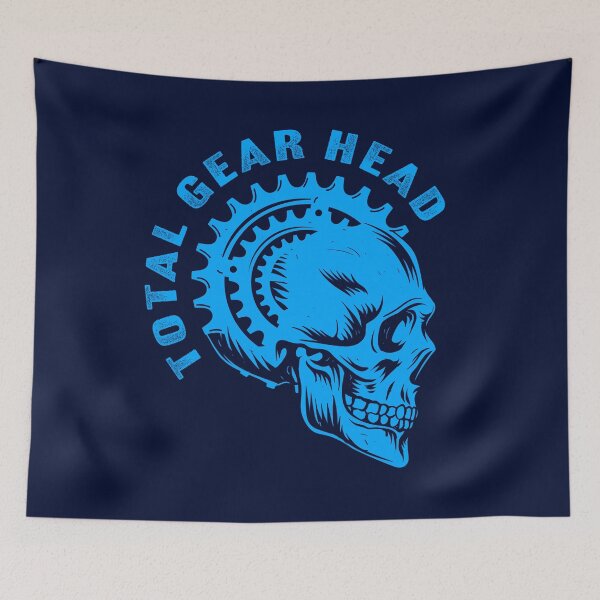 Item preview, Copy of Total Gear Head - Bicycle Sprocket Skull Blue designed and sold by blackdogshop.