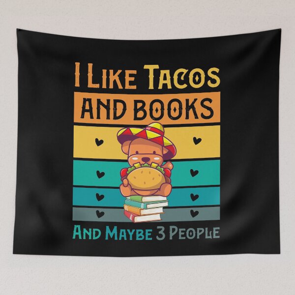 Item preview, I Like Tacos And Books And Maybe Like 3 People,Funny Taco Day Gift,Cool Tacos And Books Lovers Retro Vintage Unisex Design designed and sold by pedrored369.