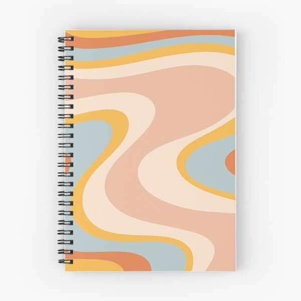 Item preview, Retro Dream Abstract Swirl Pattern Pastel Apricot Buff Ice Blue Mustard designed and sold by kierkegaard.