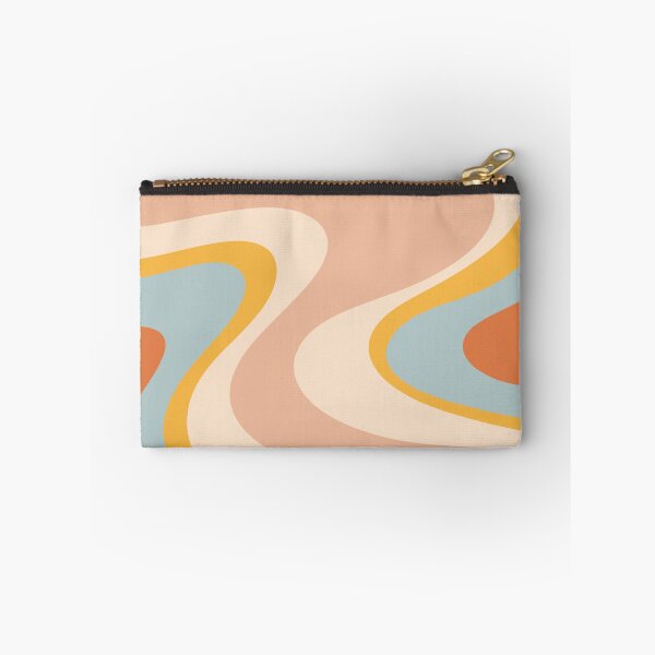 Item preview, Retro Dream Abstract Swirl Pattern Pastel Apricot Buff Ice Blue Mustard designed and sold by kierkegaard.